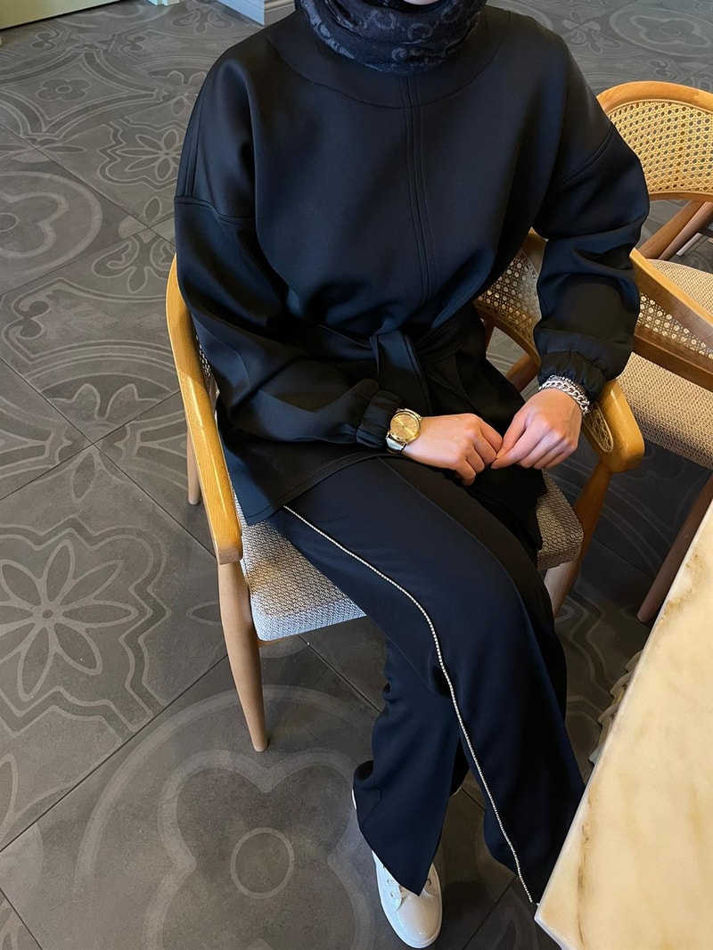 NOIRRETunikbağlamalı scuba sweatshirt siyah