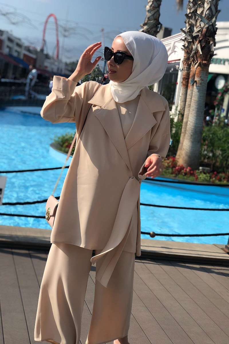 Over 3'lü Takım Bej