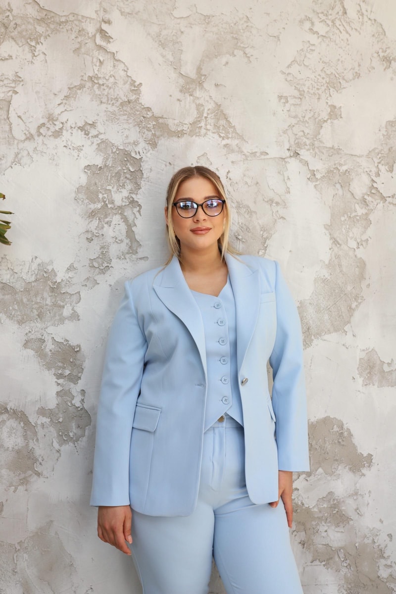 3'lü yelekli takım- BEBE MAVİ