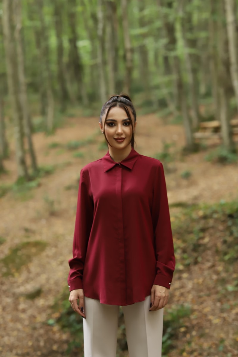 CESİKA GÖMLEK- CHERRY