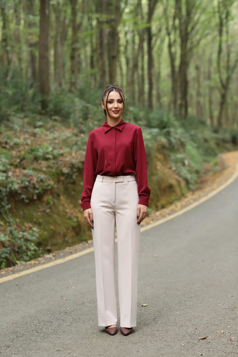 Geniş paça kumaş pantolon-TAŞ