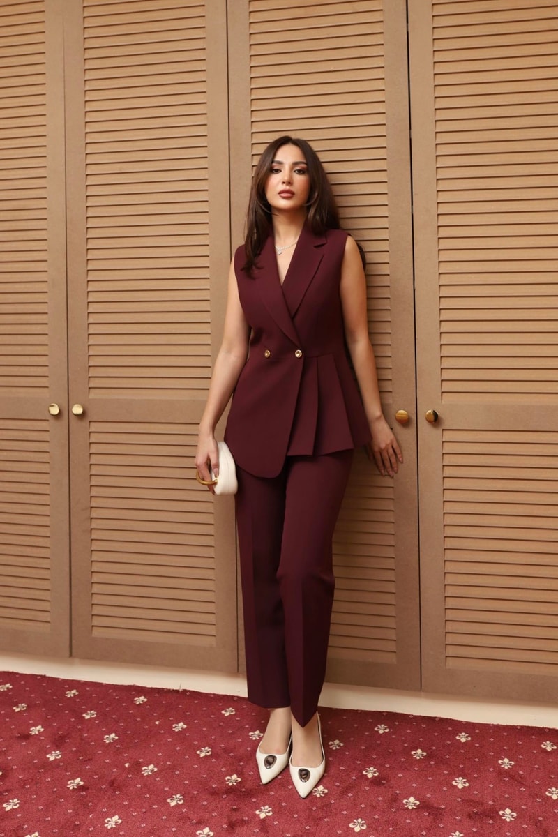 Lina yelekli Takım- Cherry