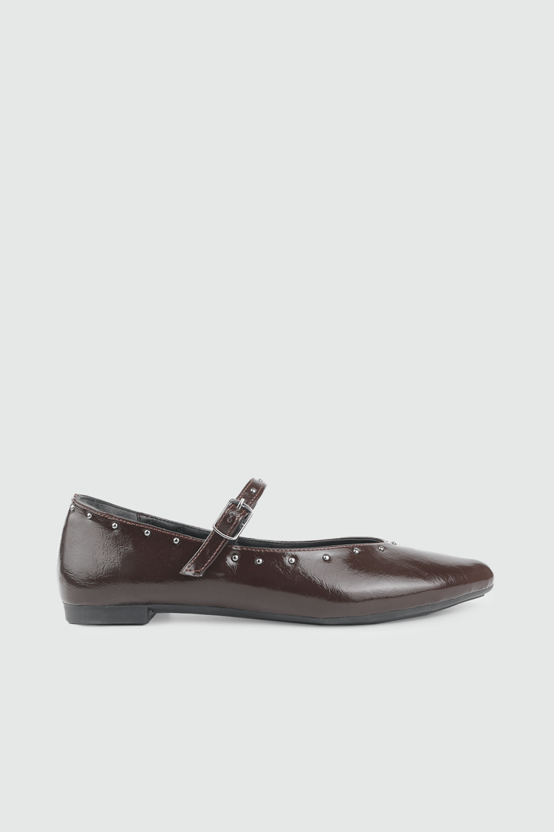 Alçak Kalın Topuklu Kahve Rugan Kadın Ayakkabı 902 Kadın Alçak Topuklu MAVİŞ My Bella 26Y SV-08