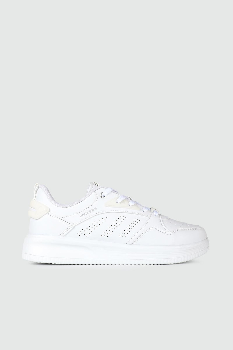 Bağcıklı Rahat Beyaz Gümüş Unisex Spor Ayakkabı 2693 Unisex Sneaker Wickers WİCKERS 2693 Unisex 24K