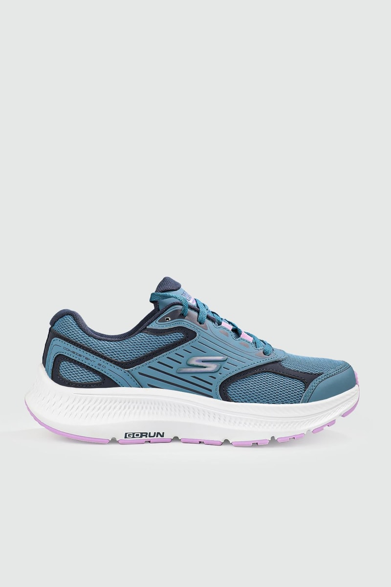 Rahat Taban Bağcıklı Mavi/Mor Kadın Spor Ayakkabı 128606 BLPR Kadın Günlük Spor Ayakkabı Skechers SKECHERS 128606 BLPR