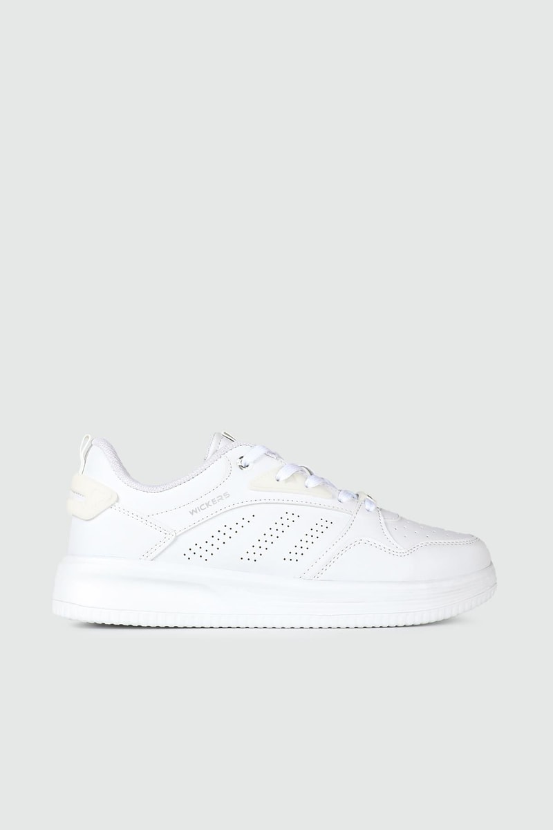 Bağcıklı Rahat Beyaz Gümüş Unisex Spor Ayakkabı 2693 Unisex Sneaker Wickers WİCKERS 2693 Unisex 24K