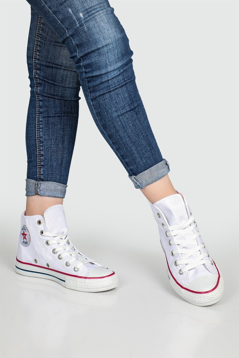 Boğazlı Keten Converse Beyaz Unisex Spor Ayakkabı 303 Unisex Günlük Spor Ayakkabı Rock Star Rooc Star 303 ince uzun 22y