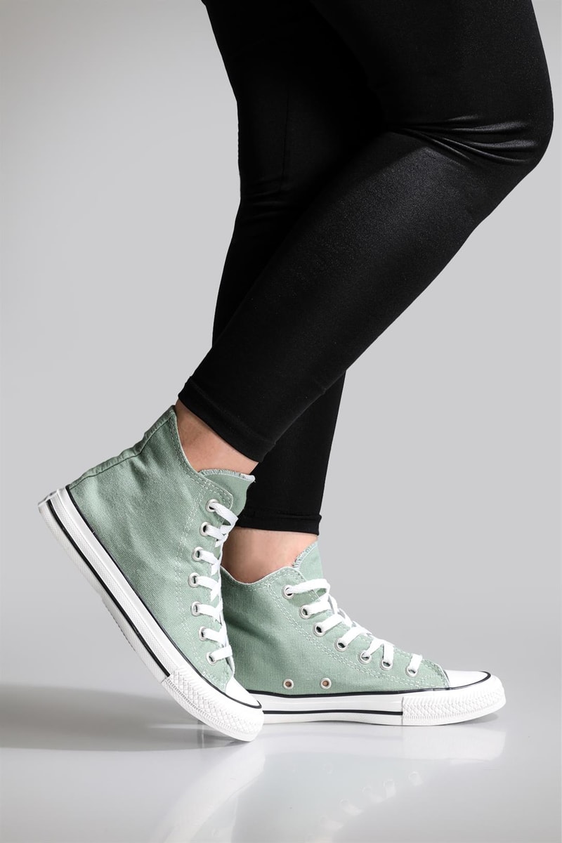 Boğazlı Keten Converse Mint Yeşil Unisex Spor Ayakkabı 201 Unisex Günlük Spor Ayakkabı Beınsteps Beinsteps 201 İnce Uzun 23Y