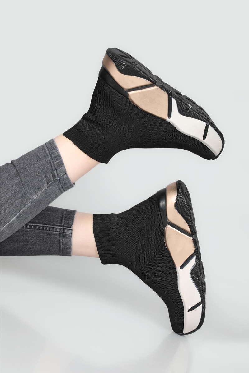 Çorap Model Yüksek Bilekli Sneakers Syh Bej Kadın Spor Ayakkabı RSL-401 Kadın Sneaker Beınsteps Beinsteps RSL-401 22Y