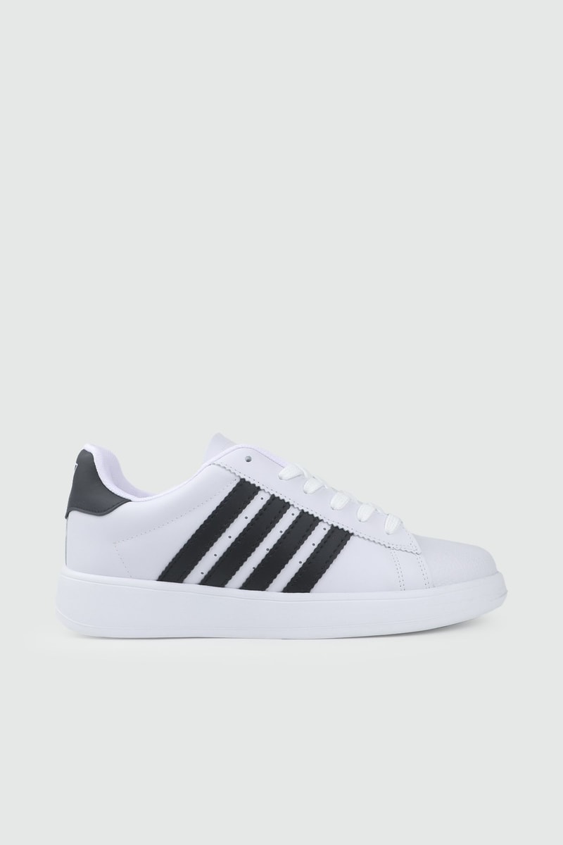 Erkek Spor Ayakkabı Beyaz Siyah Erkek Günlük Sneaker WİPPER 035 Erkek Sneaker Wipper WİPPER 035 CİLT MER SPOR
