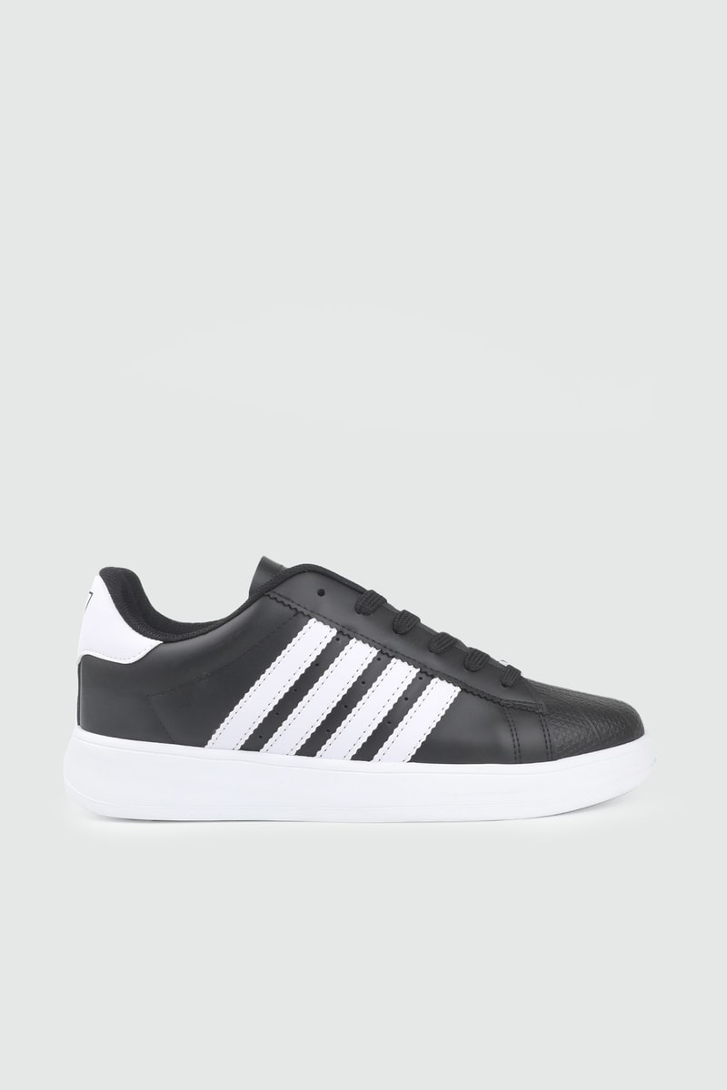 Erkek Spor Ayakkabı Siyah Beyaz Erkek Günlük Sneaker WİPPER 035 Erkek Sneaker Wipper WİPPER 035 CİLT MER SPOR