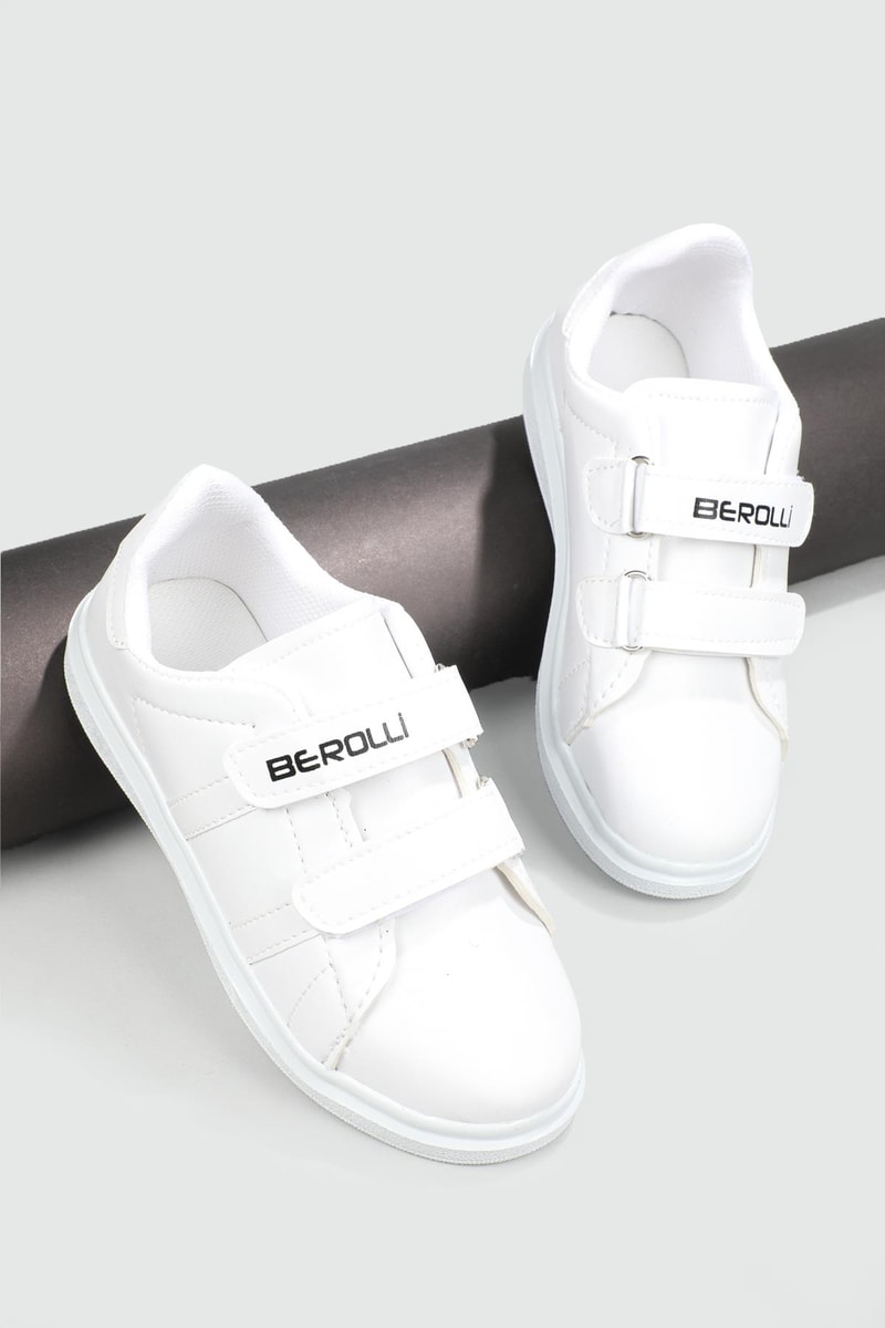Esnek Taban Cırtlı Beyaz Beyaz Çocuk Spor Ayakkabı BEROLLI Çocuk Sneaker Beınsteps Beinsteps Berolli 22y