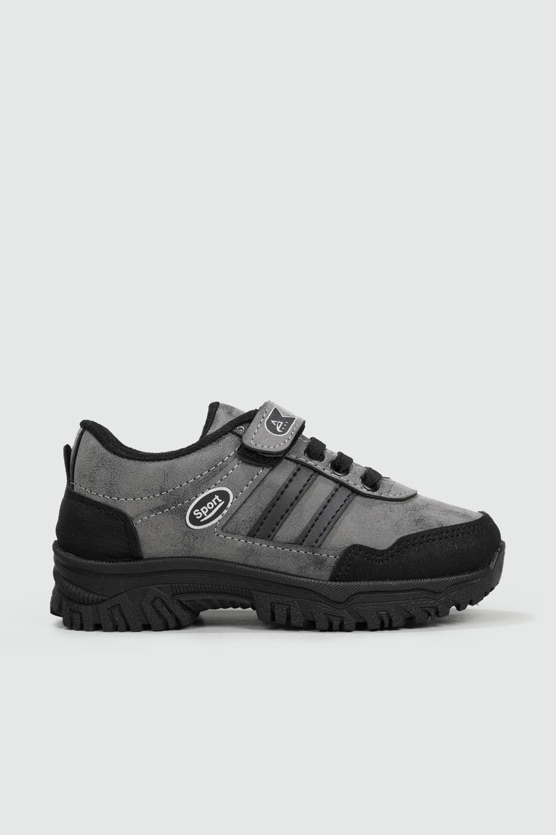 Günlük Bağcıklı Cırtlı Füme Siyah Çocuk Spor Ayakkabı 5090 Çocuk Günlük Spor Ayakkabı Beınsteps Beinsteps 5090 FLT 22K
