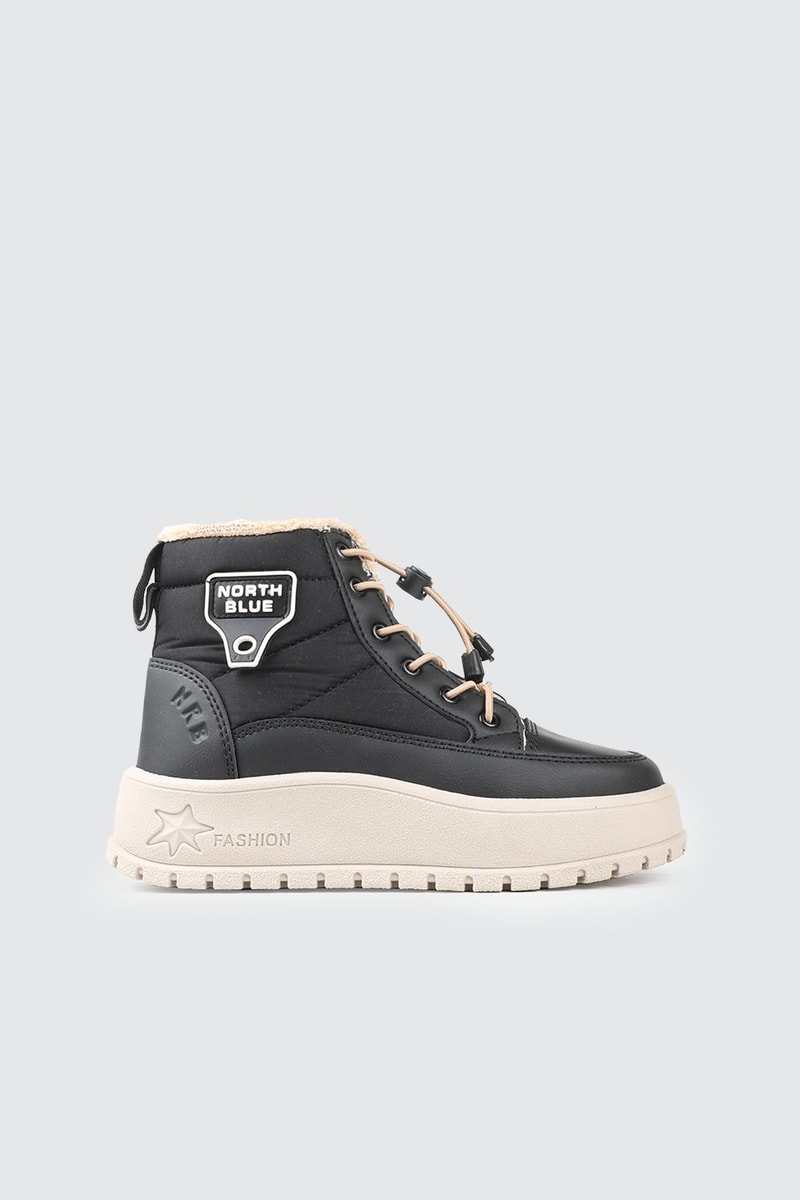Günlük Bağcıklı Fermuarlı Siyah Bej Rahat Unisex Çocuk Kar Botu North Blue 037 Çocuk Yağmur ve Kar Botu North Blue North Blue 037 Filet 25K