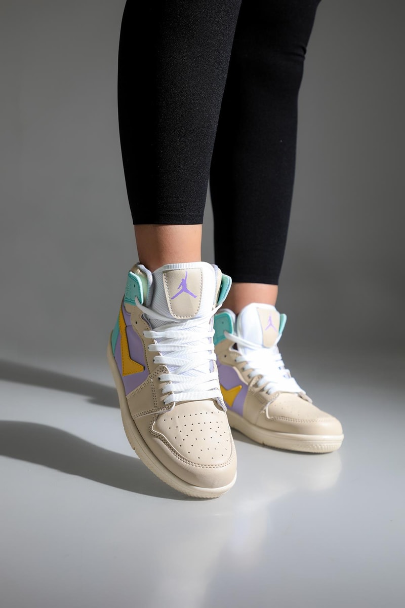 Günlük Krem Lila Unisex Spor Ayakkabı 8070 Unisex Günlük Spor Ayakkabı Lambırlent LAMBIRLENT 8070 UNİSEX BASKET