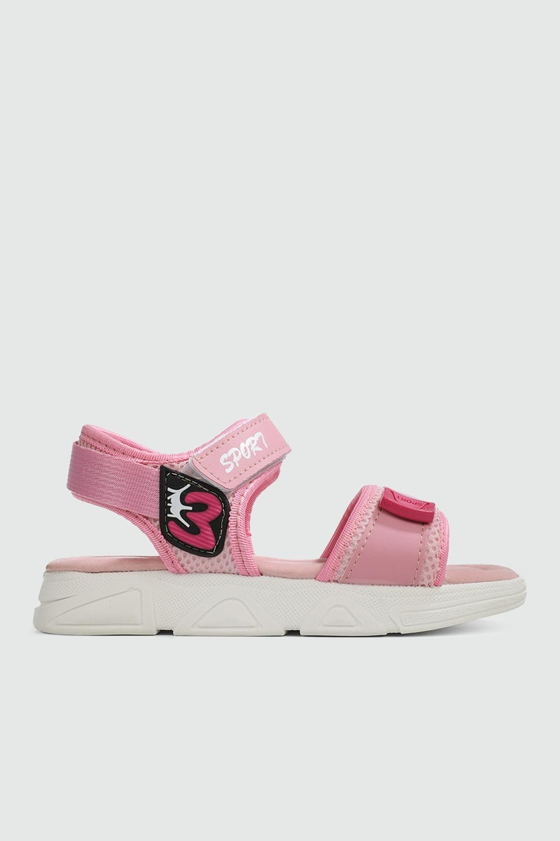 Günlük Rahat Pembe Çocuk Sandalet 6135 Çocuk Sandalet Poliva POLİVA 6135 FLT 24Y