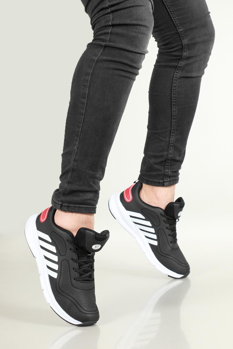 Günlük Rahat Siyah Beyaz Erkek Spor Ayakkabı 212-2008 Erkek Günlük Spor Ayakkabı M.P M.P 212-2008 MER CASUAL SPOR