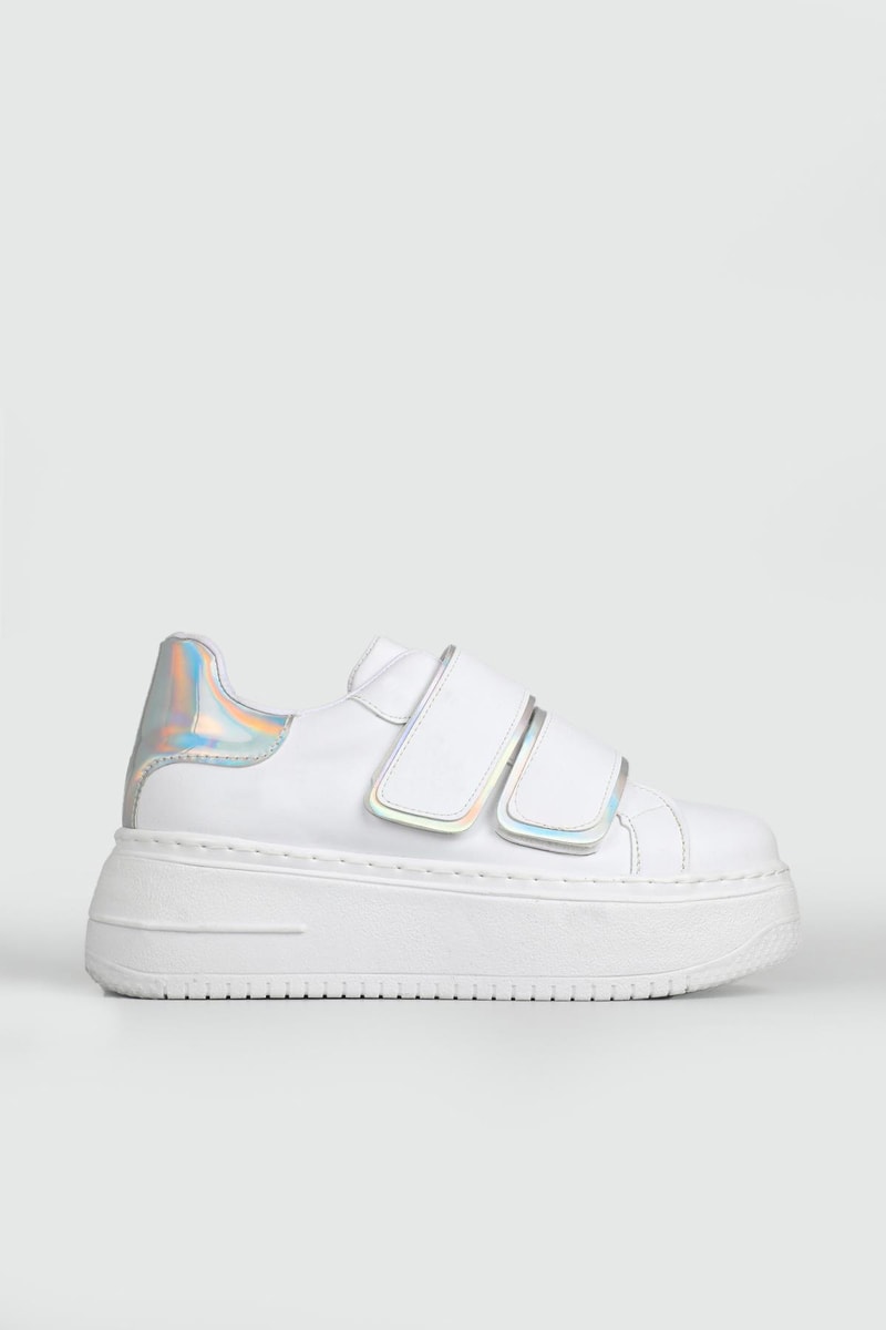 Hafif Kalın Tabanlı Rahat Günlük Casual Yürüyüş Beyaz Gümüş Kadın Spor Ayakkabı CAROLİNE Kadın Sneaker Beınsteps Beinsteps Ş-19 Caroline 22Y