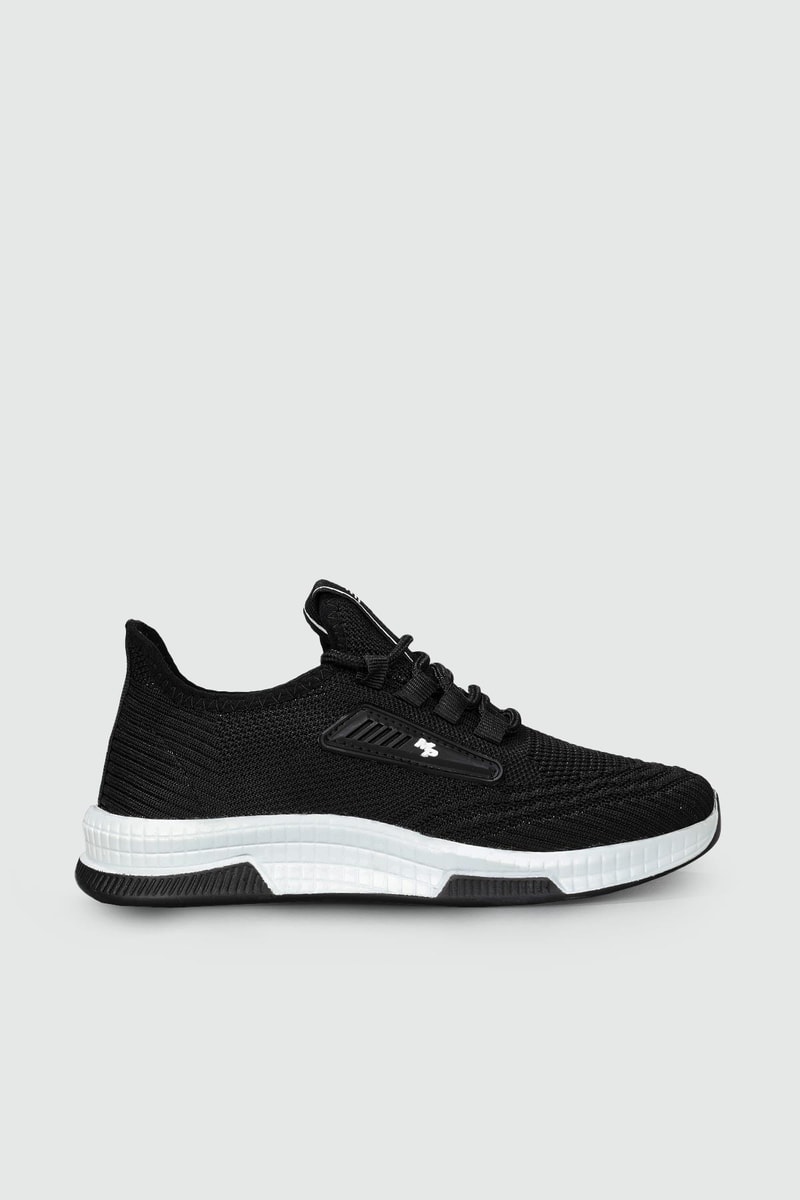 Nefes Alır Fileli Bağcıklı Siyah Beyaz Unisex Spor Ayakkabı 231-2346 Unisex Günlük Spor Ayakkabı M.P M.P 231-2346 UNİSEX FİLELİ SPR