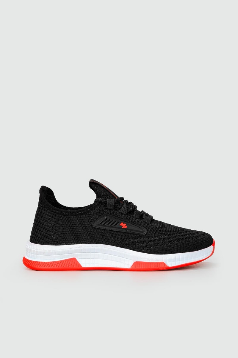 Nefes Alır Fileli Bağcıklı Siyah Kırmızı Unisex Spor Ayakkabı 231-2346 Unisex Günlük Spor Ayakkabı M.P M.P 231-2346 UNİSEX FİLELİ SPR