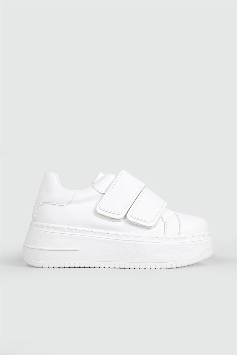 Nefes Alır Kalın Taban Cırtlı Beyaz Kadın Spor Ayakkabı CAROLİNE Kadın Sneaker Beınsteps Beinsteps Ş-19 Caroline 22Y