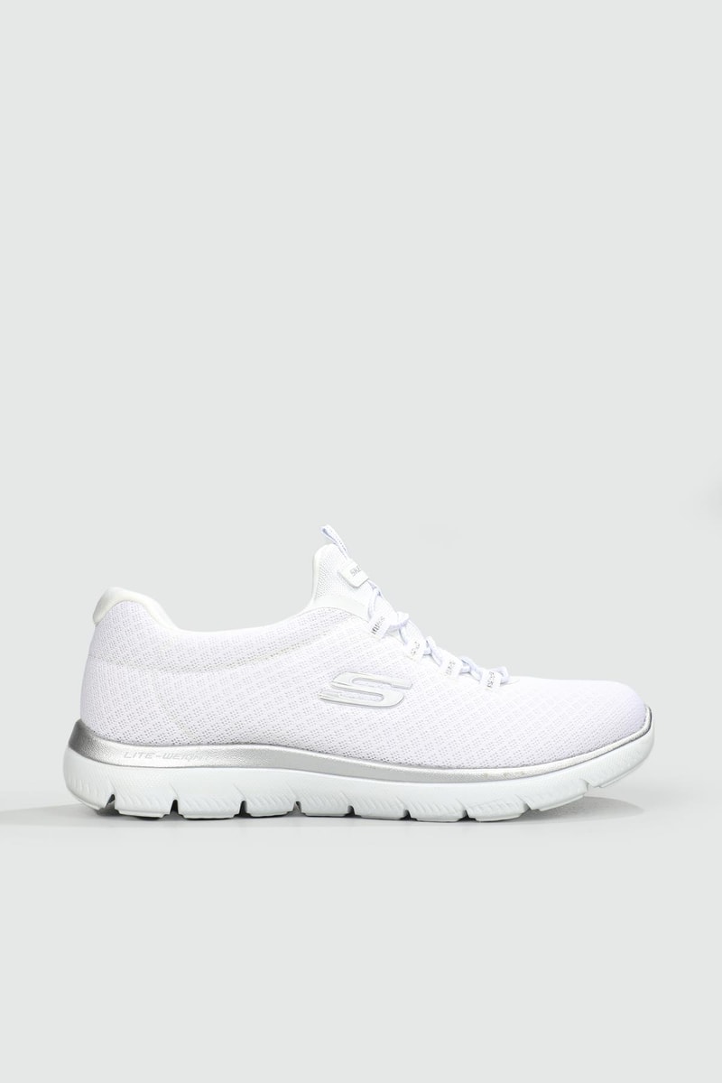 Nefes Alır Ortopedik Beyaz Gümüş Kadın Spor Ayakkabı SUMMİTS Kadın Günlük Spor Ayakkabı Skechers SKECHERS 12980 SUMMİTS ZEN SPR