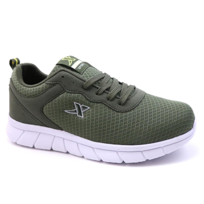 Nefes Alır Rahat Haki Beyaz Erkek Spor Ayakkabı 065 Erkek Sneaker Step STEP 065 MER