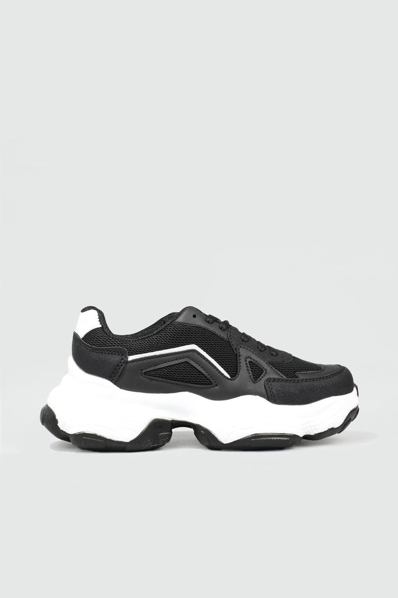 Nefes Alır Rahat Siyah Beyaz Kadın Spor Ayakkabı 141 Kadın Günlük Spor Ayakkabı Dark Step DARKSTEP 141 ZEN ANORAK SPOR