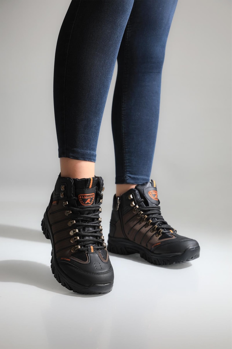 Outdoor Rahat Bağcıklı Fermuarlı Kahverengi Unisex Bot 008 Unisex Günlük Confort Bot Laguna LAGUNA 008 UNİSEX OUTDOOR