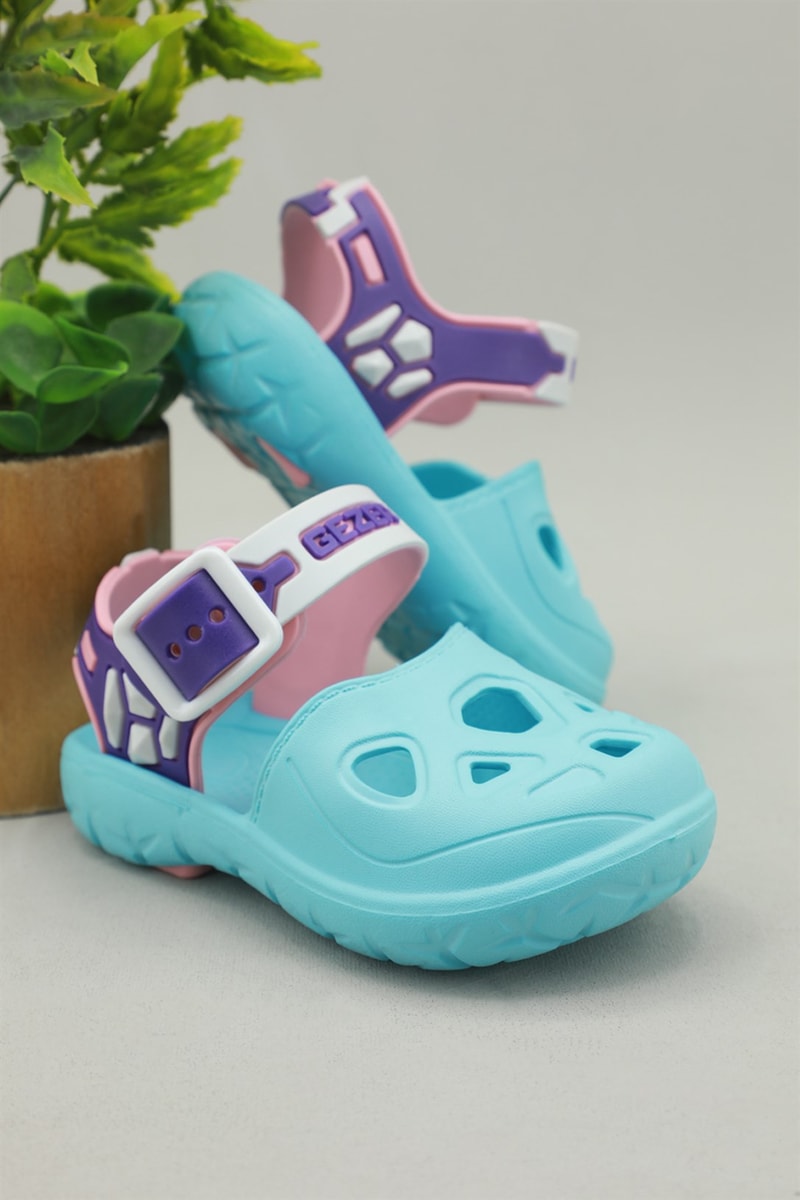 Outdoor Sandalet Lila Beyaz Çocuk Sandalet 00102 Çocuk Sandalet Gezer 