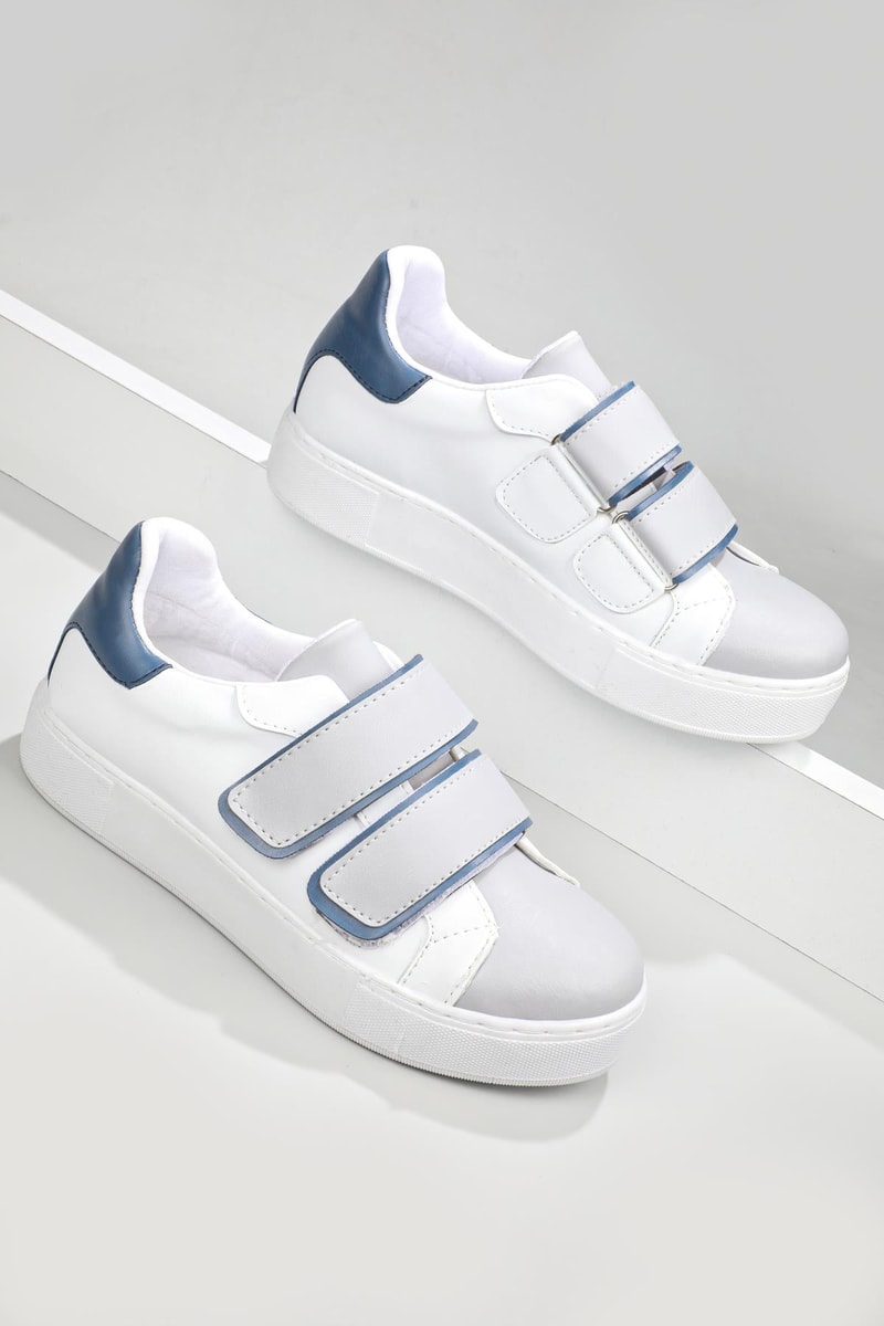 Rahat Cırtlı Kaymaz Taban Beyaz Gri Kadın Spor Ayakkabı LOWCAROLİNE Kadın Sneaker Beınsteps Beinsteps Low Caroline 22K