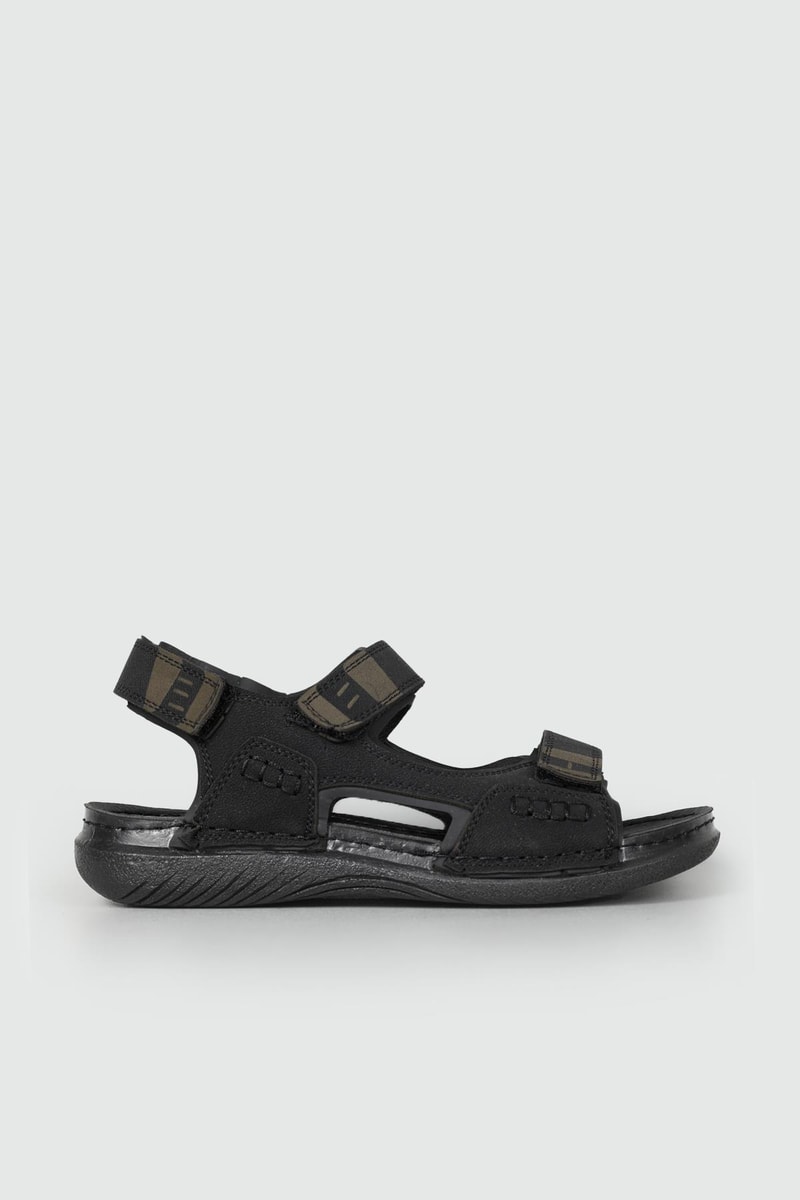 Rahat Cırtlı Siyah Unisex Sandalet 171241 Unisex Sandalet Seray CV 171241 UNİSEX SANDALET