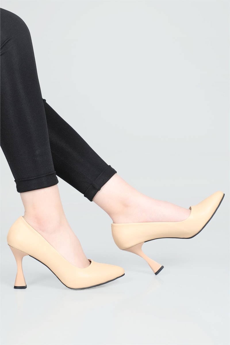 Sivri Burun 9 Cm Kadeh Topuklu Stiletto Nut Kadın Ayakkabı N-2800 Kadın Stiletto Carla Bella CARLA BELLA N-2800 Stiletto