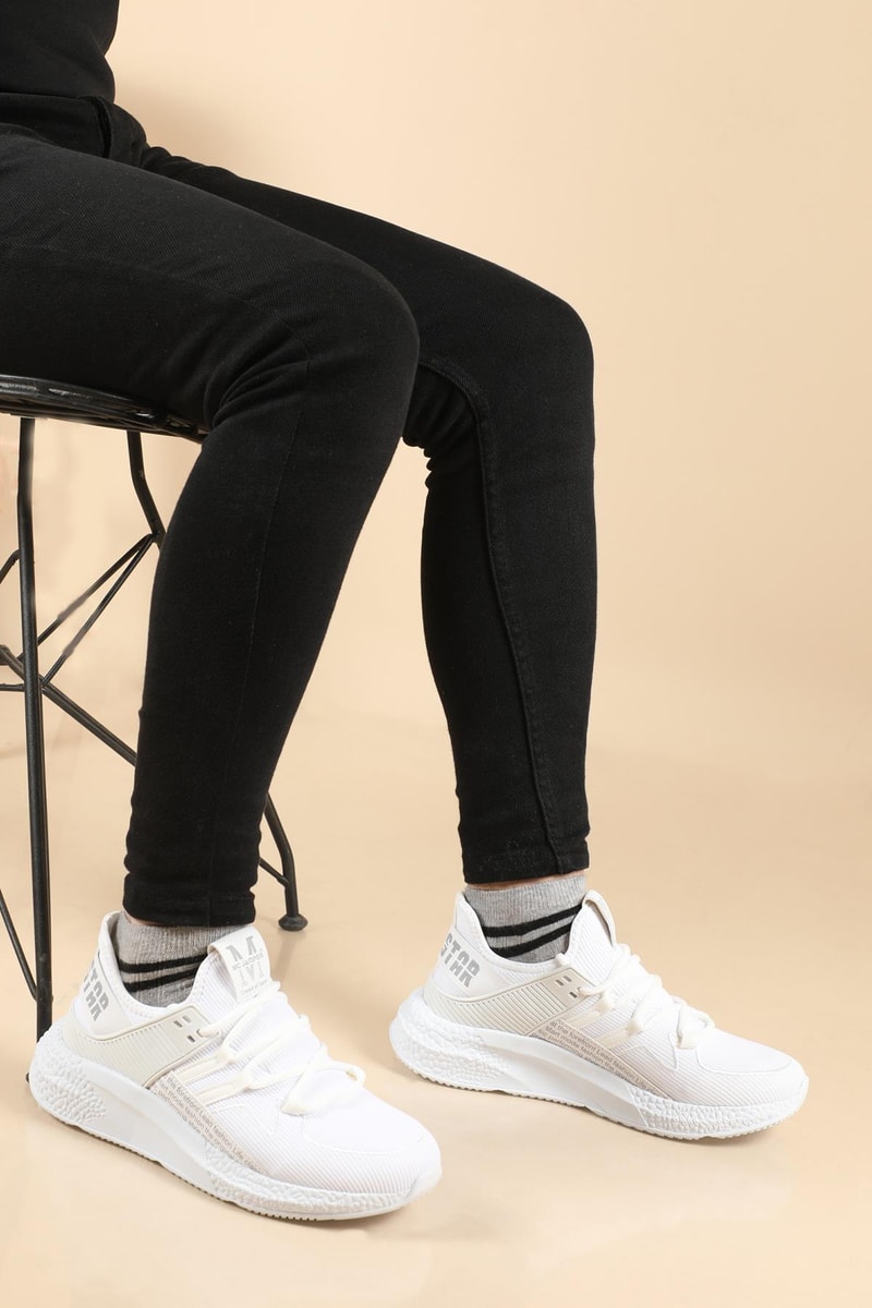 Sneakers Beyaz Erkek Spor Ayakkabı 1903 Erkek Sneaker Jamper JAMPER 1903 MER FİLELİ
