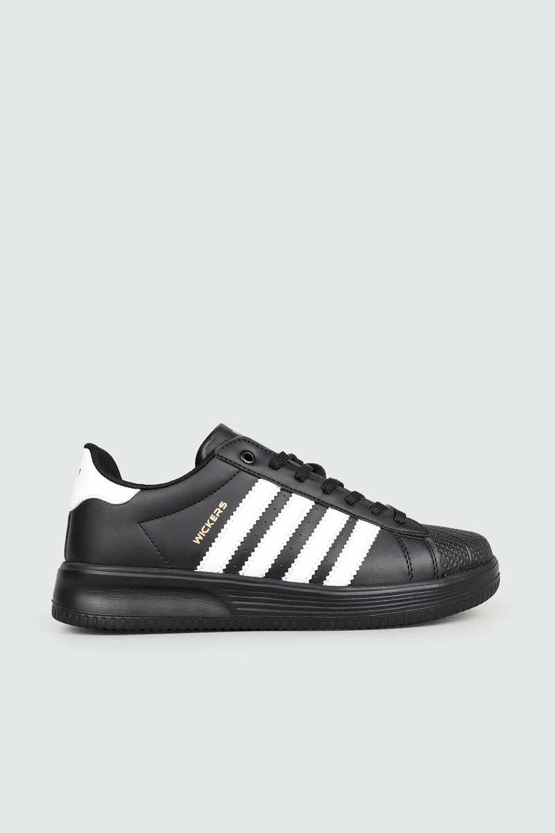 Sneakers Siyah Beyaz Erkek Spor Ayakkabı 2555 Erkek Günlük Spor Ayakkabı Wickers WİCKERS 2555 MER SPOR 22K