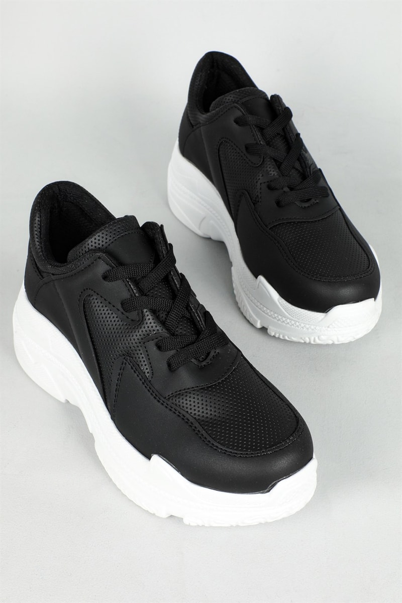 Sneakers Siyah Beyaz Kadın Spor Ayakkabı Ş-10 Kadın Sneaker Beınsteps ŞANZELİZE Ş-10 CİLT
