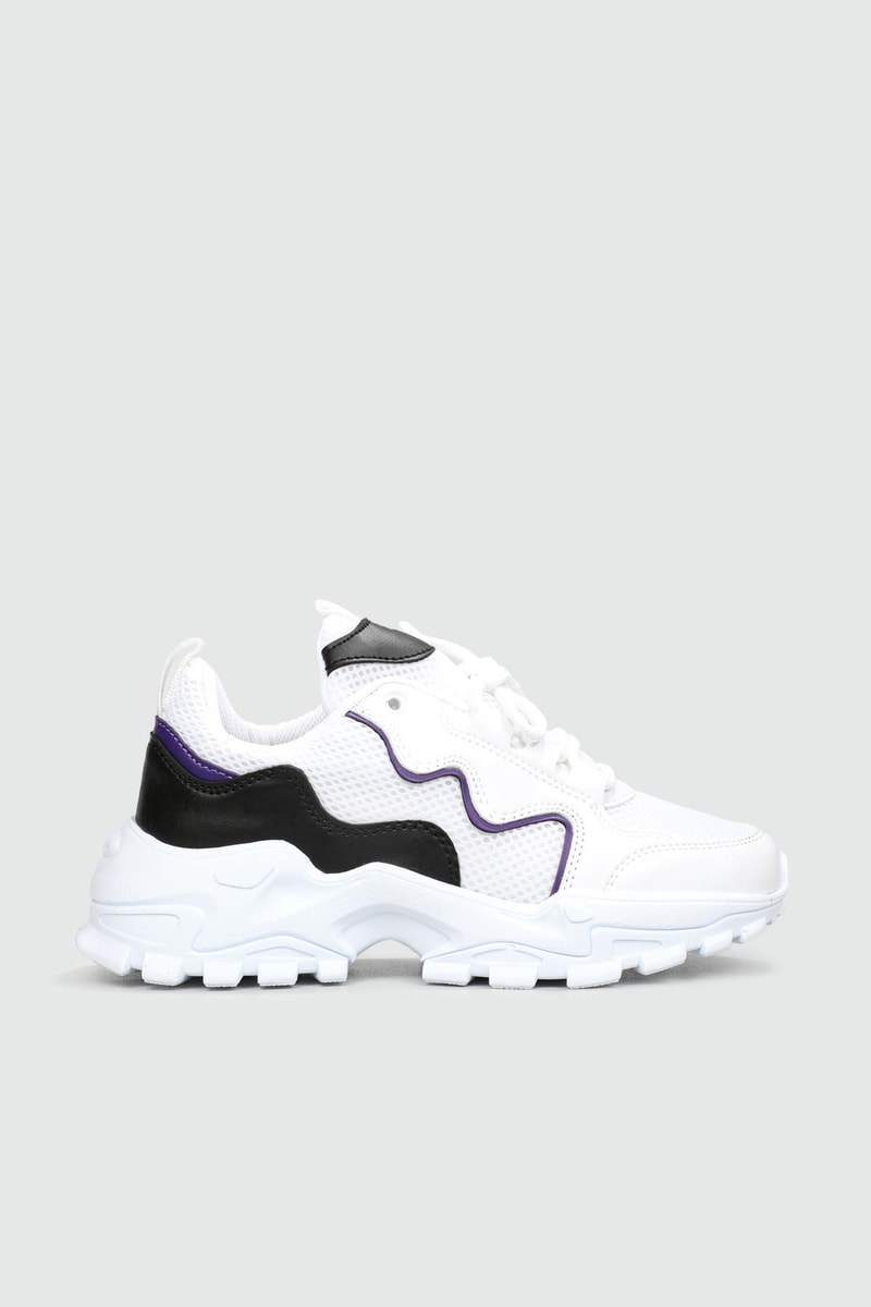 Yüksek Tabanlı Rahat Nefes Alır Beyaz Siyah Kadın Spor Ayakkabı Z-02 Kadın Sneaker Beınsteps Beinsteps Z-02 Anoraklı 22Y