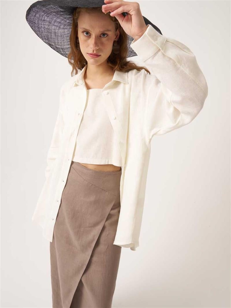 %100 Keten Kalem Etek