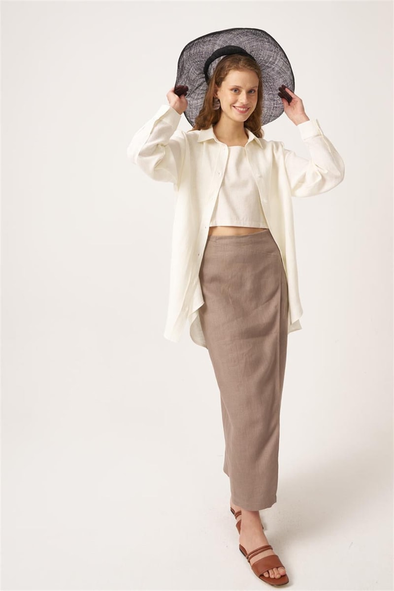 %100 Keten Kalem Etek