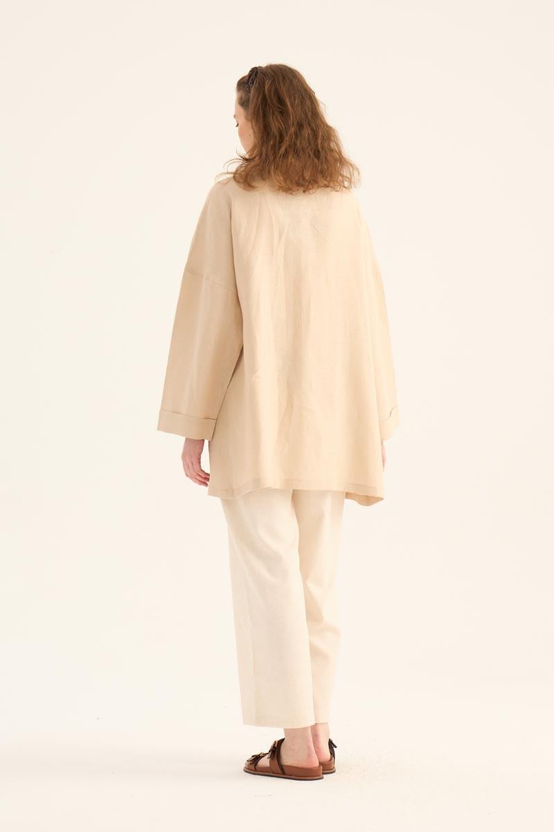 %100 Keten Kimono
