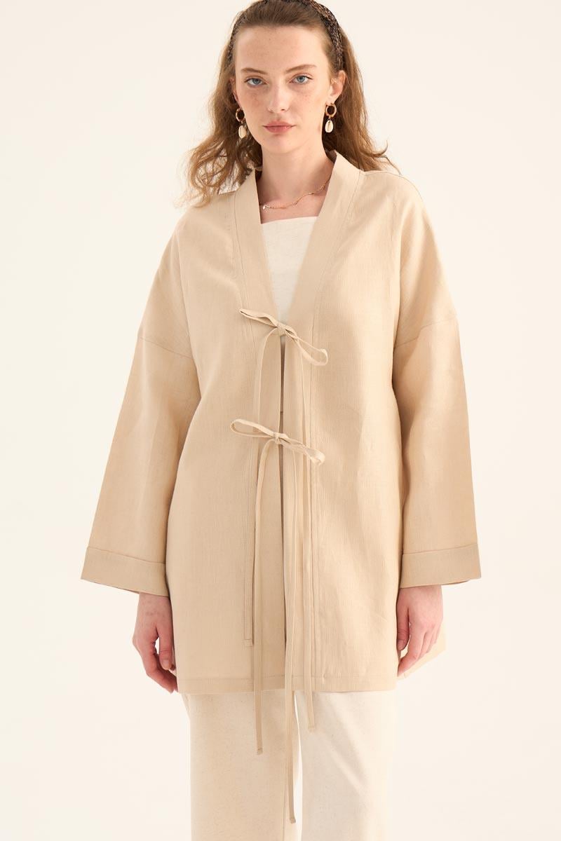 %100 Keten Kimono