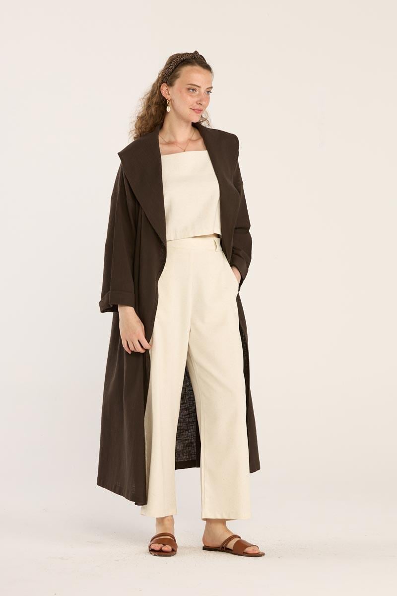 %100 Pamuk Dökümlü Kaftan