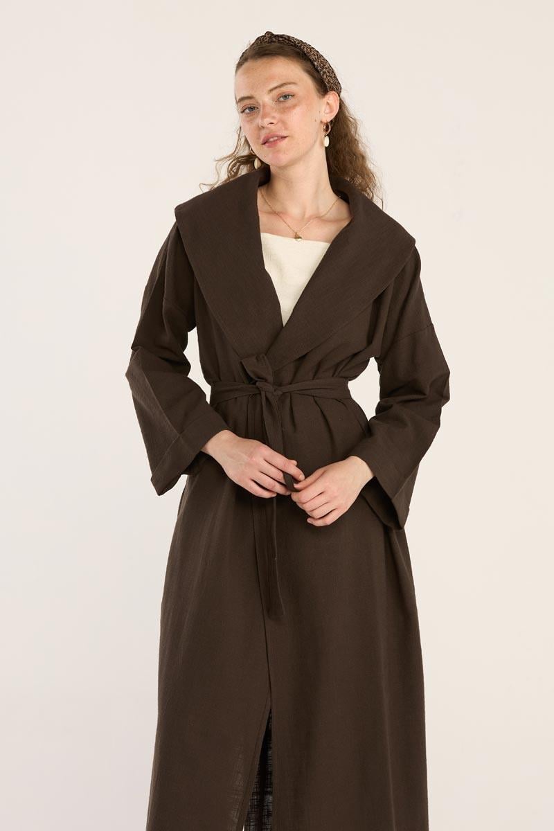 %100 Pamuk Dökümlü Kaftan