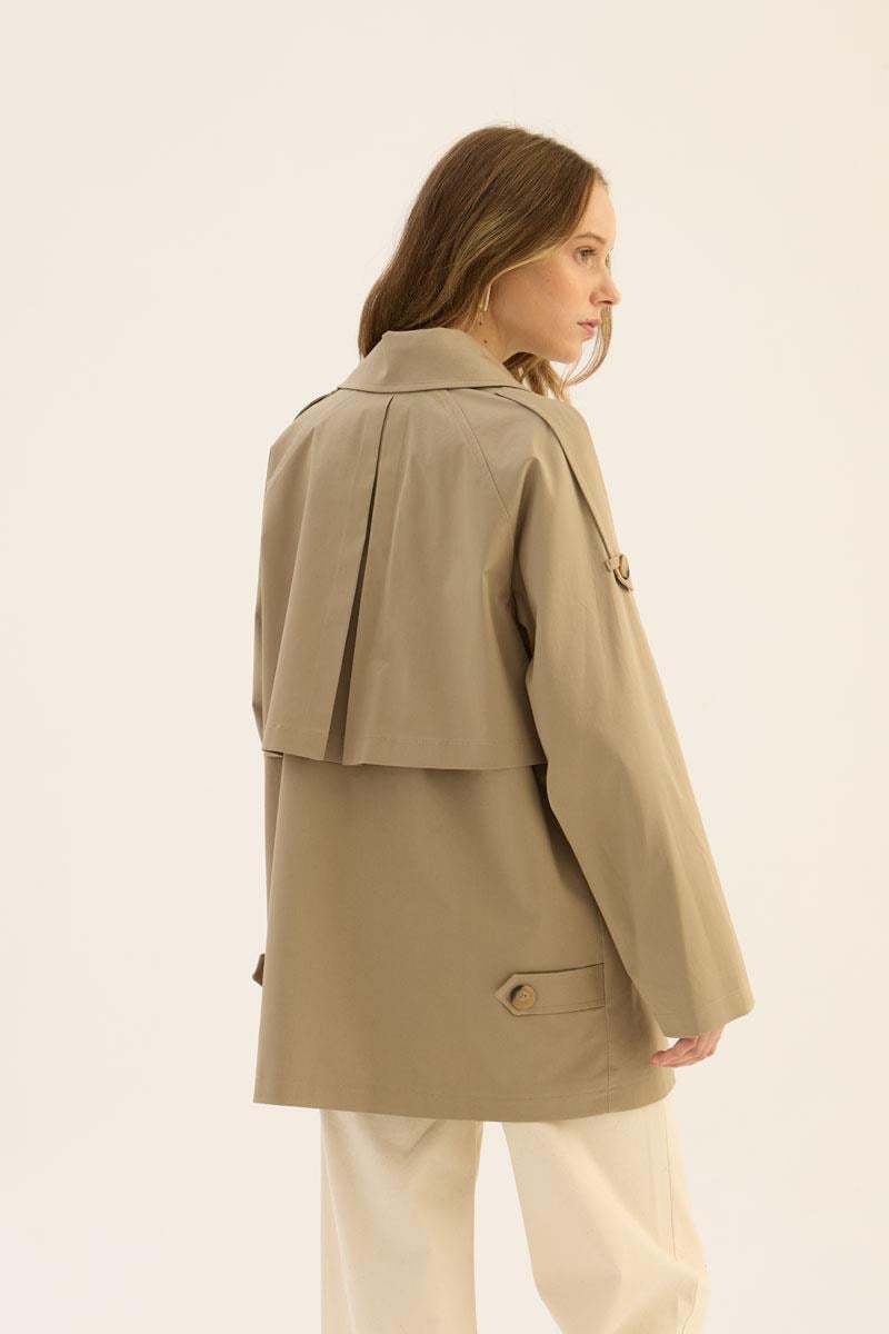 Apoletli Kısa Trençkot