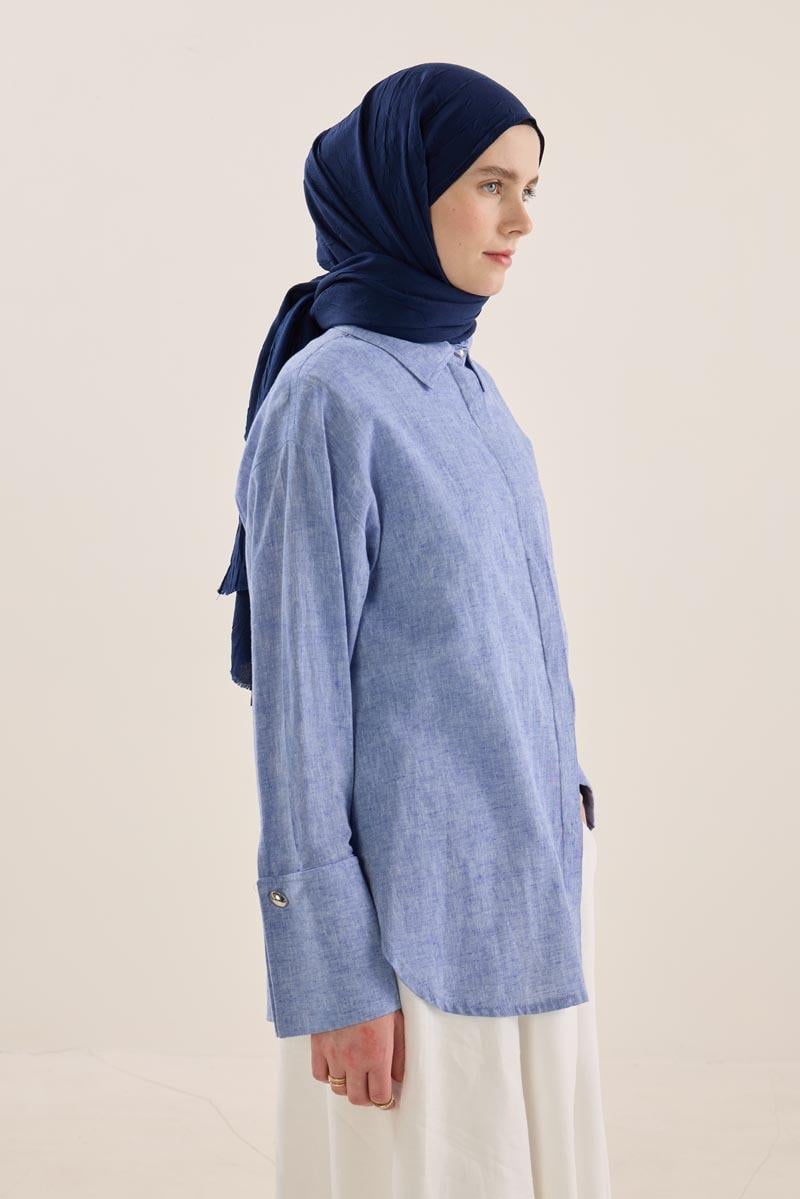 Bambu Şal Lacivert