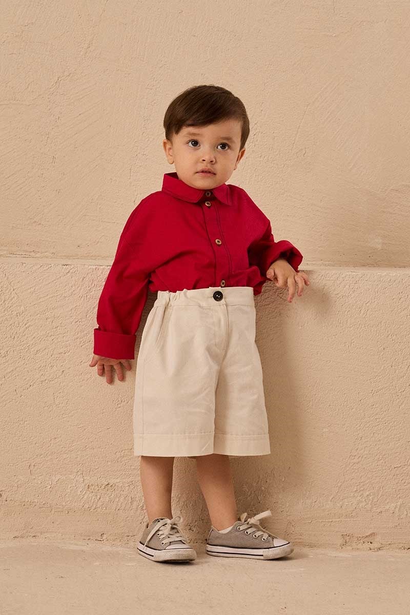 Beli Ayarlanabilir Unisex Çocuk Şort Ekru