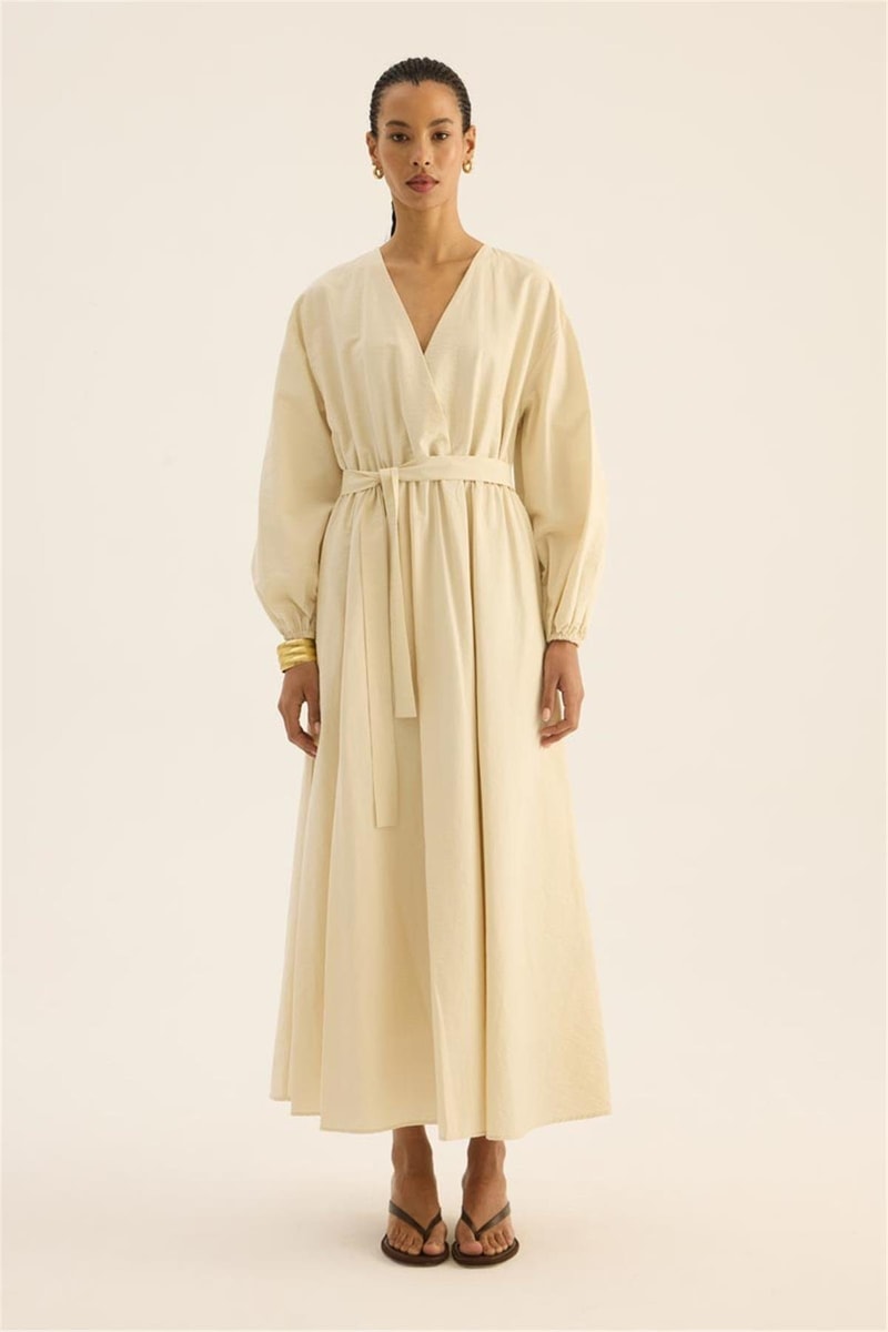 Beli Lastikli Elbise Taş