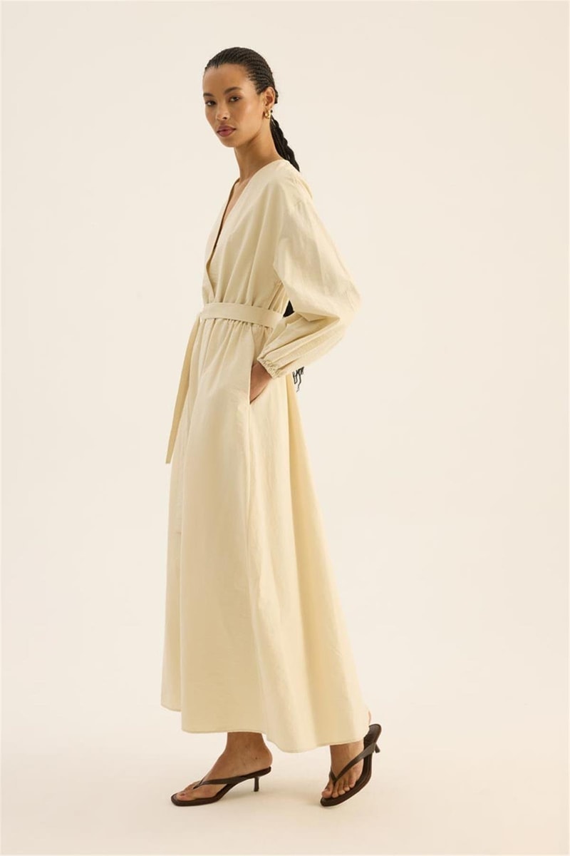 Beli Lastikli Elbise Taş