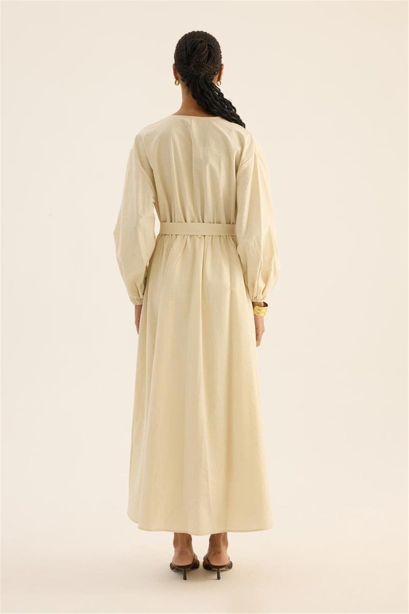 Beli Lastikli Elbise Taş