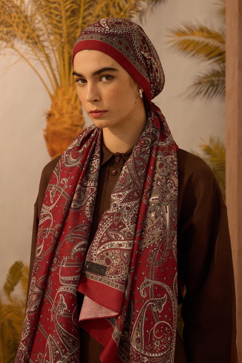 Bohem Şal Bordo
